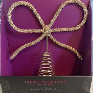 NEW Christian Siriano GOLD Rhinestone Bow Tree Topper Christmas Viral